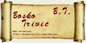 Boško Trivić vizit kartica